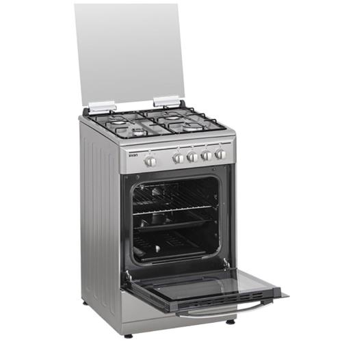Svan SKG4500X 4F Cocina Gas Butano 50cm T Cristal Inox