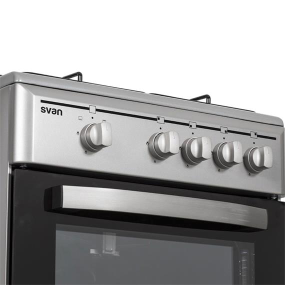 Svan SKG4500X 4F Cocina Gas Butano 50cm T Cristal Inox