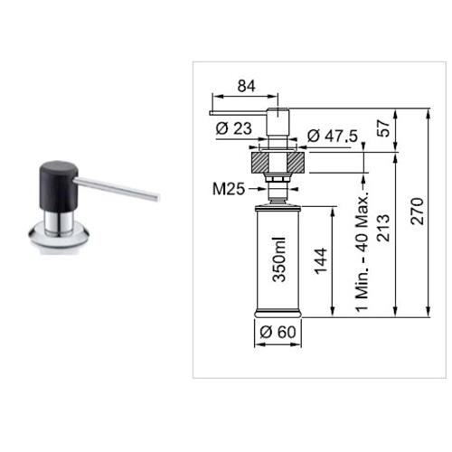 FRANKE DISPENSADOR SIRIUS CROMO/NEGRO ONYX 1120622815