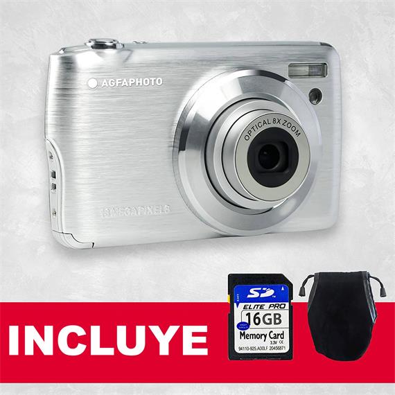 Agfa DC8200 Plata Cámara con 18 Mpx 8x Zoom Recargable
