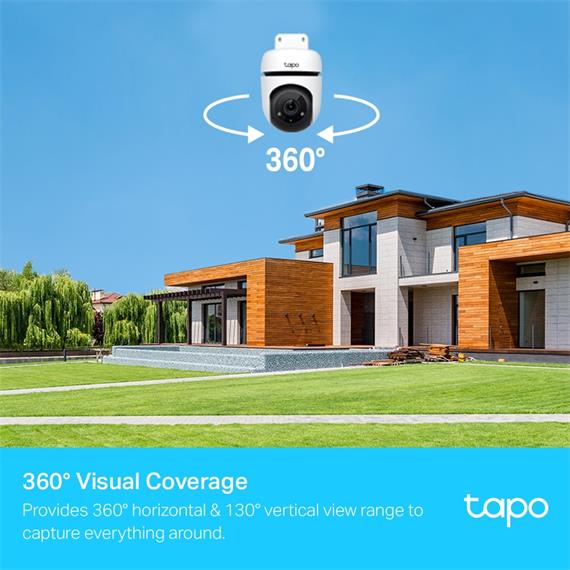 Tp-Link Cámara Vigilancia Exterior Wifi 1080P 360º IP65 (Tapo C500)