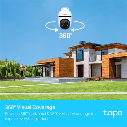 Tp-Link Cámara Vigilancia Exterior Wifi 1080P 360º IP65 (Tapo C500)