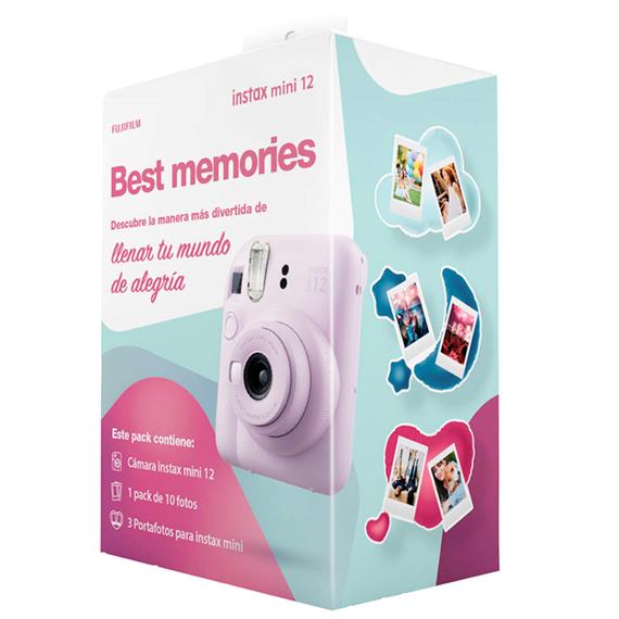 Fujifilm Instax Mini 12 Cámara Instantánea Lilac Purple + 10 Fotos y 3 Marcos