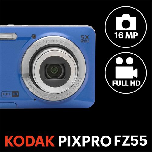 Kodak Pixpro FZ55 Cámara Digital 16 MPx con Batería de Litio Azul