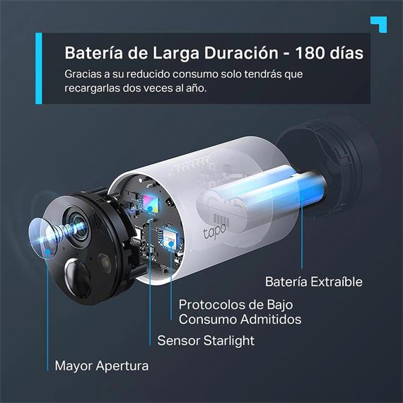 Tp-Link Pack 2 Cámaras 2k Exteriores y Recargables con Alarma (TAPO C420S2)