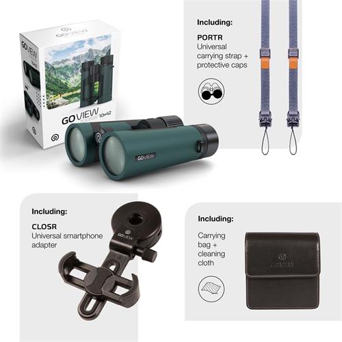 GoView ZoomMr 10X42 Prismáticos con cuerpo de Magnesio Negro