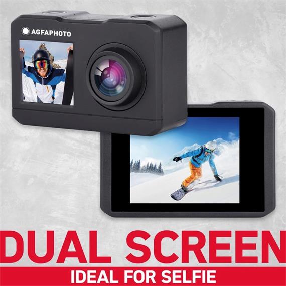 AGFA AC7000  WIFI 2.7K DUAL LCD Cámara de Acción Negra
