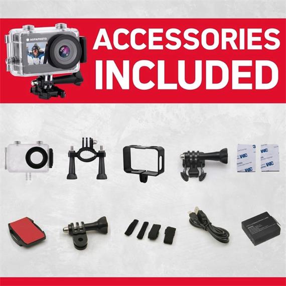 AGFA AC7000  WIFI 2.7K DUAL LCD Cámara de Acción Negra