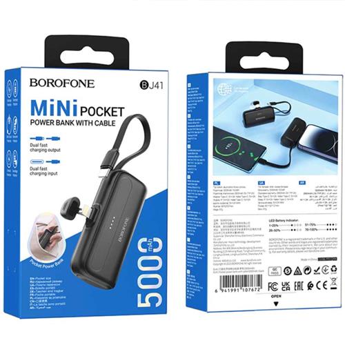 Powerbank Borofone BJ41 5.000mAh con conexión 2-1 Negro