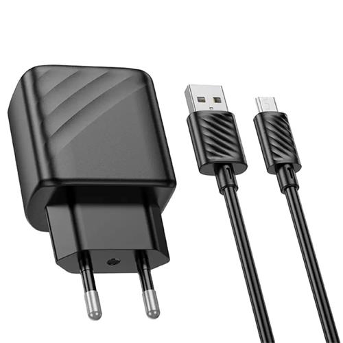 Cargador USB 18W Hoco CS21A QC 3.0 + Cable Micro USB Negro