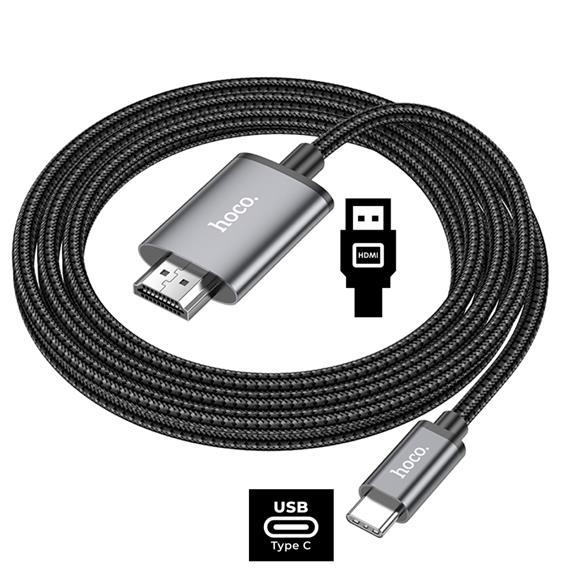Cable Type-C to HDTV Metal Gray Hoco UA27 HD On-Screen