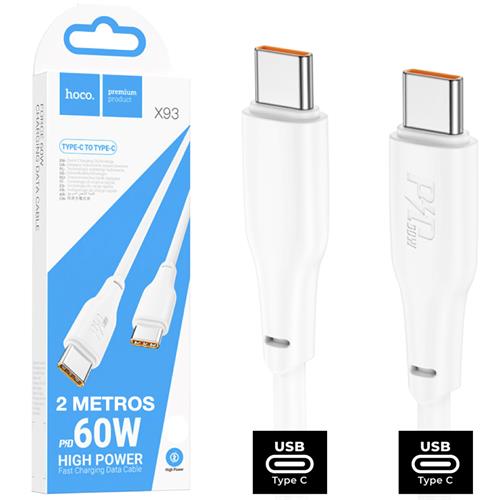 Cable USB-C a USB-C 2 metros 60W Hoco X93 Blanco