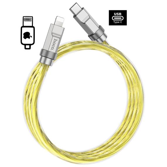 Cable USB-C a Lightning 1 metro 20W Hoco U113 Metálico Reforzado Oro