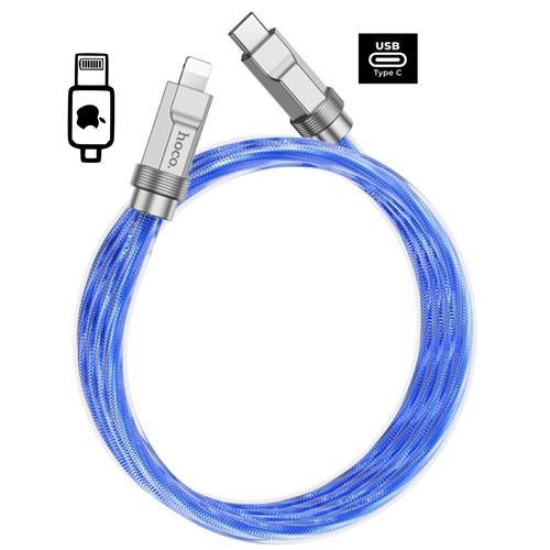 Cable USB-C a Lightning 1 metro 20W Hoco U113 Metálico Reforzado Azul