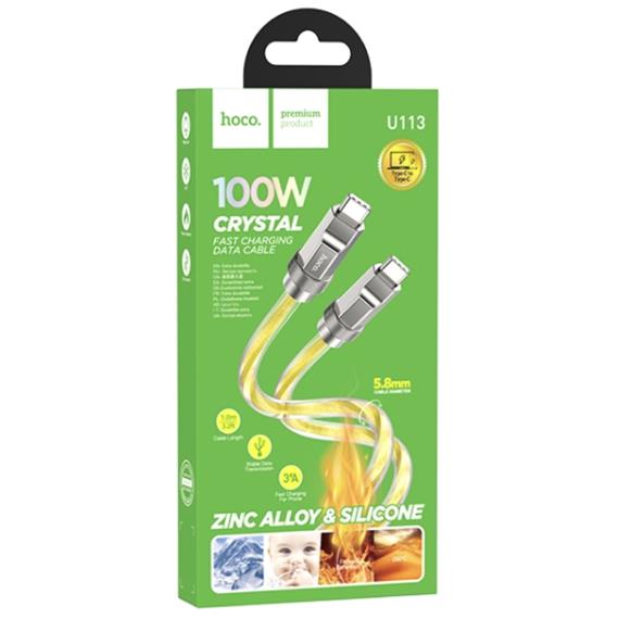 Cable USB-C a USB-C 1 metro 100W Hoco U113 Metálico Reforzado Oro