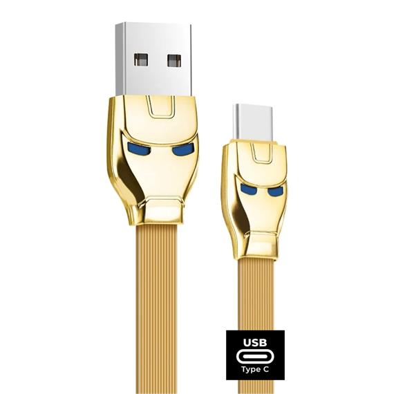 Cable USB a USB-C 1.2 metros Hoco U14 Steel Man Oro
