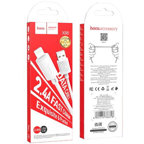 Cable USB a Lightning 1 metro Hoco X88 Blanco