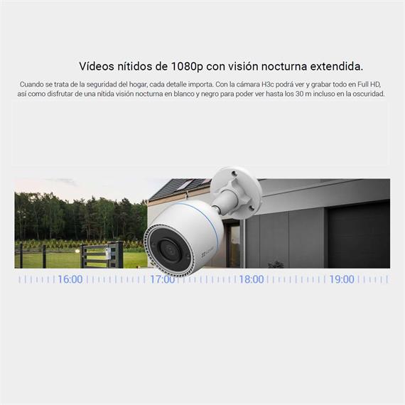 Ezviz H3C 3MP Cámara de Seguridad Exterior Wifi 2K