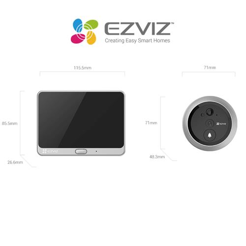 Ezviz DP2 2K Mirilla Inteligente Wifi Sin cables Recargable