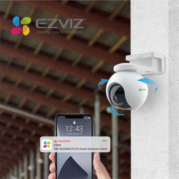 Ezviz EB8 4G Cámara de Seguridad Exterior 360º con Batería y 4G LTE