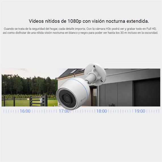 Ezviz H3C 3MP Cámara de Seguridad Exterior Wifi 1080p