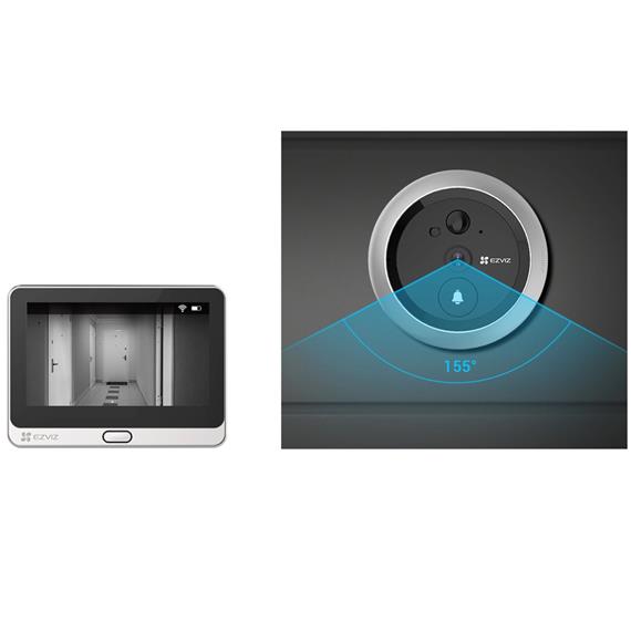 Ezviz DP2C Mirilla Inteligente Pantalla 4,3" Wifi y Detector de Presencia  Plateada