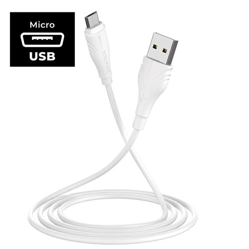 Cable USB A, a Micro USB de 3 METROS Borofone BX18 Blanco