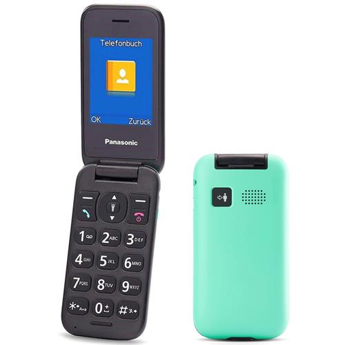 Panasonic KX-TU400 Móvil para mayores con Botón SOS Turquesa
