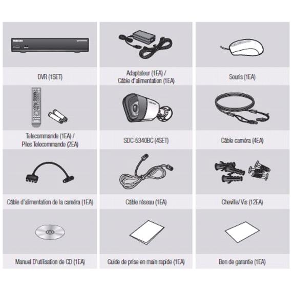 Samsung SDS-P3042 Kit Videograbador 500GB y 4 Cámaras 720p