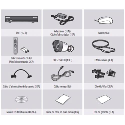 Samsung SDS-P3042 Kit Videograbador 500GB y 4 Cámaras 720p