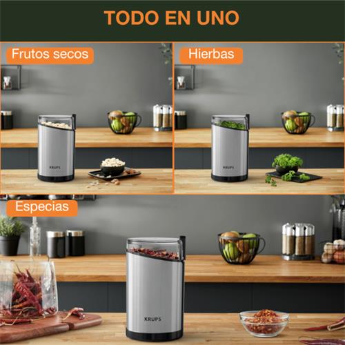 Krups GX204D10 Fast Touch Molinillo de Café, frutos seco y especias