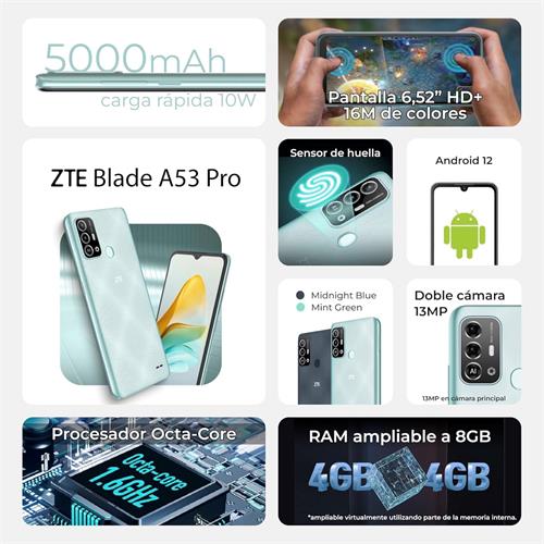 Zte Blade A53 PRO 6.52" HD+ 3GB 64GB Midnight Blue