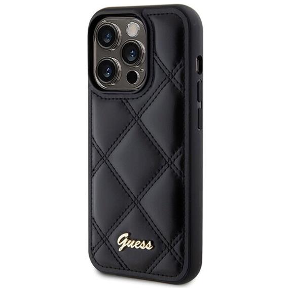 Guess GUHCP15XPSQSQSK Iphone 15 Pro Max 6.7" Black hardcase Quilted Metal