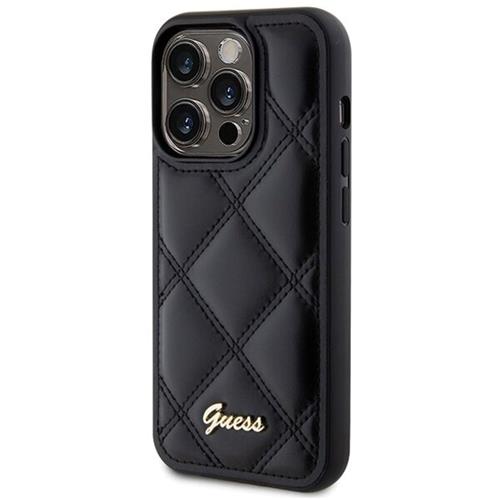 Guess GUHCP15XPSQSQSK Iphone 15 Pro Max 6.7" Black hardcase Quilted Metal