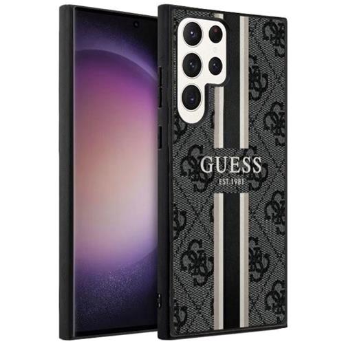 Guess GUHCS23LP4RPSK S23 Ultra S918 Black Hardcase 4G Printed Stripe