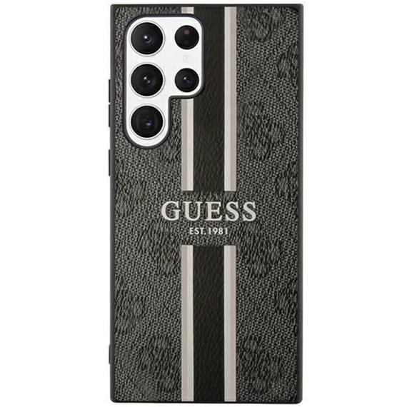 Guess GUHCS23LP4RPSK S23 Ultra S918 Black Hardcase 4G Printed Stripe