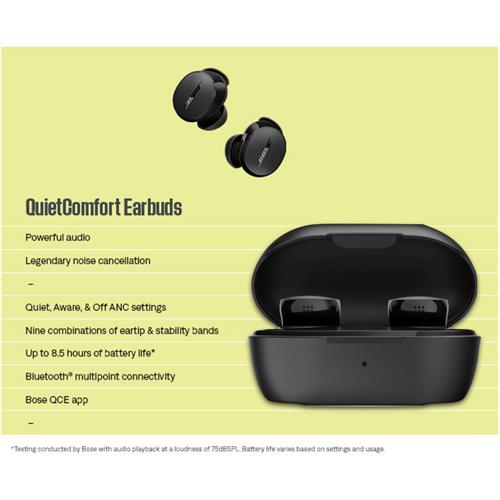 Bose Quietcomfort Earbuds Auriculares con cancelación de Ruido New Black
