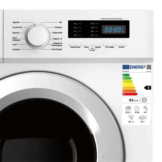 Aspes AL8200ED Lavadora Carga Frontal 8Kg 1200 rpm E Blanca