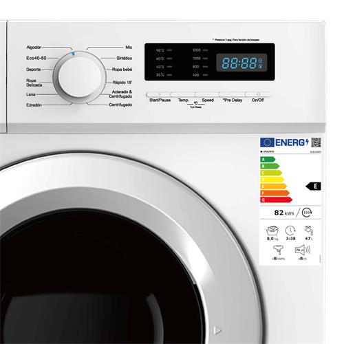 Aspes AL8200ED Lavadora Carga Frontal 8Kg 1200 rpm E Blanca