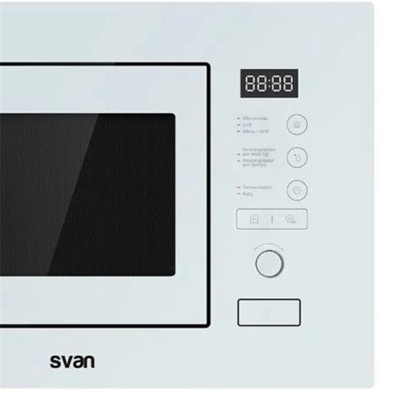 Svan SMWI2800DGB Microondas con Grill de Integración 20 Litros 800 W Blanco Display Led