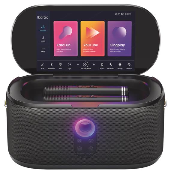 Ikarao Shell S1 Altavoz Karaoke Recargable con Pantalla 10.1" 280W y 2 Micros