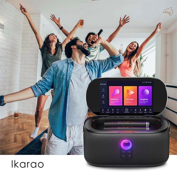 Ikarao Shell S1 Altavoz Karaoke Recargable con Pantalla 10.1" 280W y 2 Micros