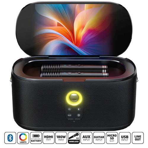 Ikarao Shell S1 Altavoz Karaoke Recargable con Pantalla 10.1" 280W y 2 Micros