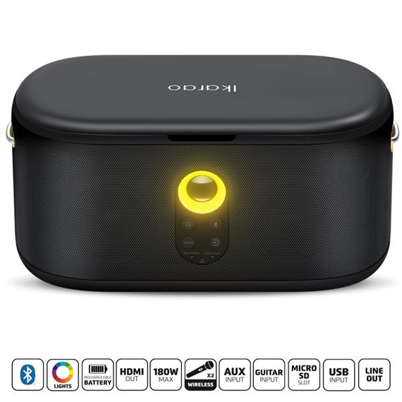 Ikarao Shell S1 Altavoz Karaoke Recargable con Pantalla 10.1" 280W y 2 Micros