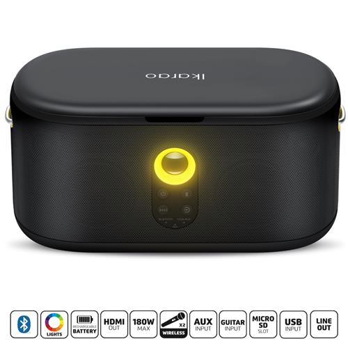 Ikarao Shell S1 Altavoz Karaoke Recargable con Pantalla 10.1" 280W y 2 Micros