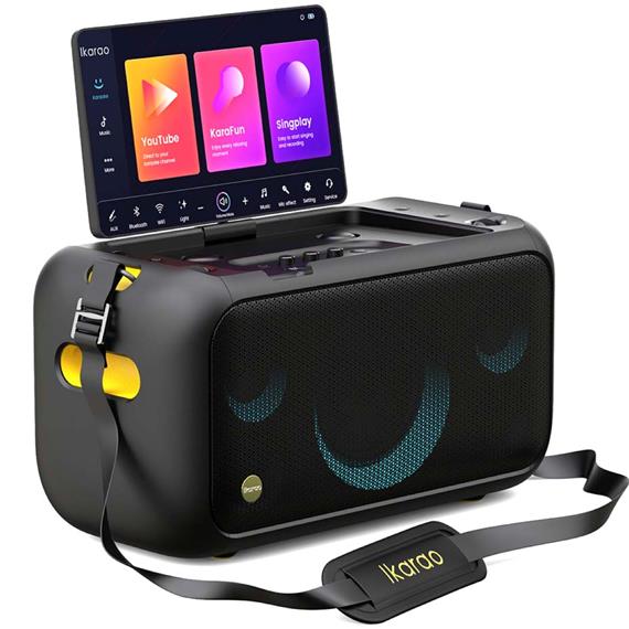 Ikarao Break X1 Altavoz Karaoke Recargable con Pantalla 13.3" 800W y 2 Micros