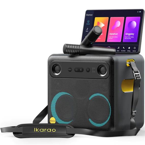 Ikarao Break X2 Altavoz Karaoke Recargable con Pantalla 10.1" 600W y 2 Micros