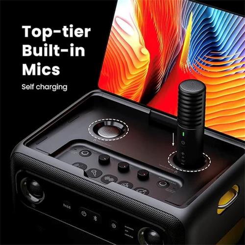 Ikarao Break X2 Altavoz Karaoke Recargable con Pantalla 10.1" 600W y 2 Micros