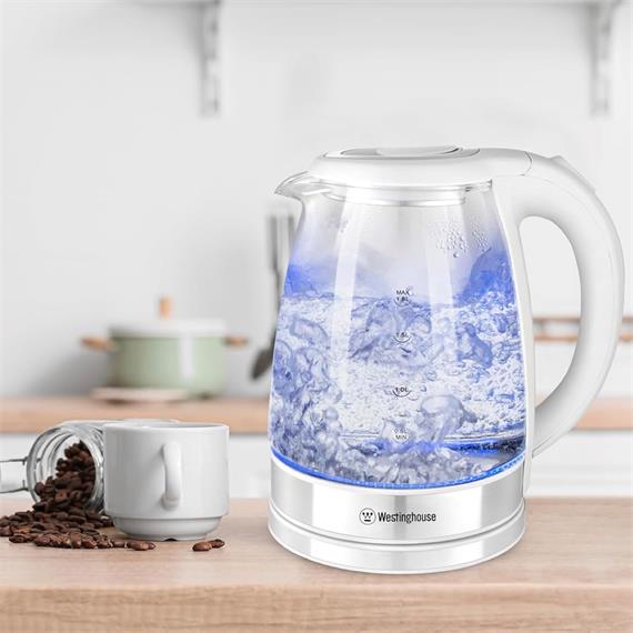 Westinghouse WKWKKL21WH Hervidor de Cristal 1.8 Litros 1.500W Sin Cable