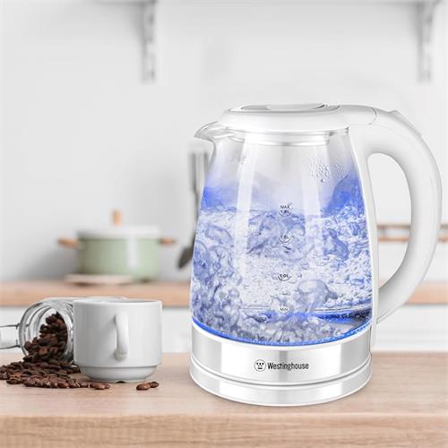 Westinghouse WKWKKL21WH Hervidor de Cristal 1.8 Litros 1.500W Sin Cable